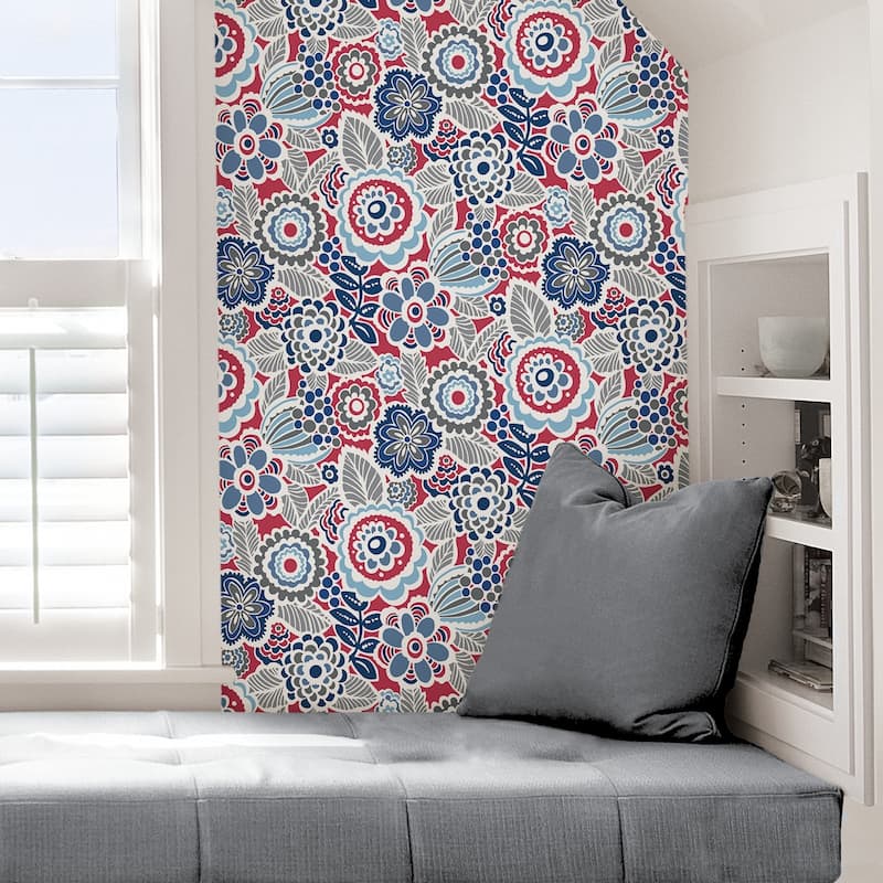 Exeter, Dream On Navy Peel & Stick Wallpaper