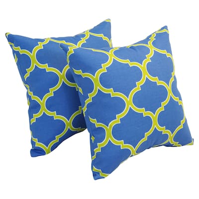 Blazing Needles 17-inch Square Outdoor Throw Pillows (Set of 2)