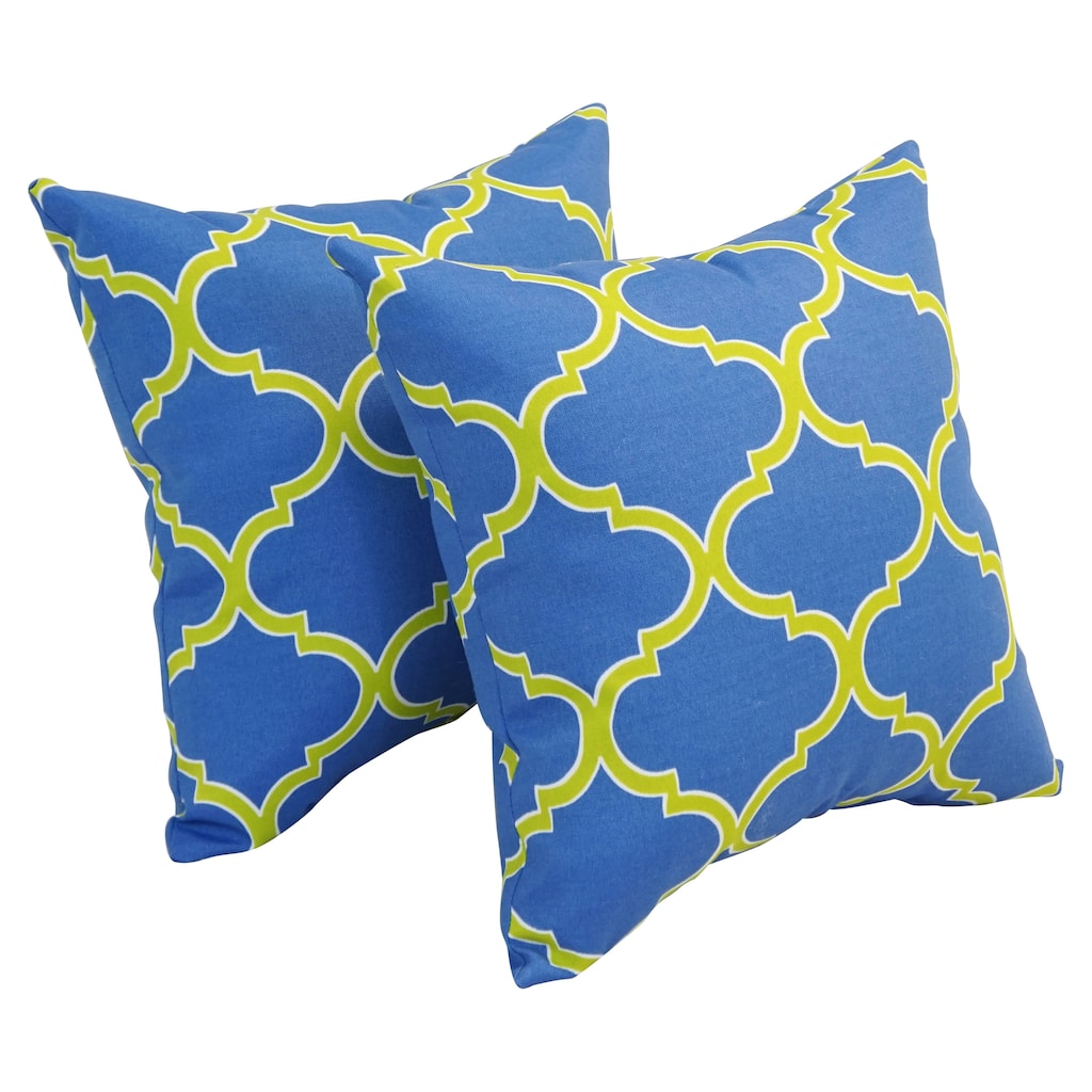 Blazing Needles 17-inch Square Outdoor Throw Pillows (Set of 2)