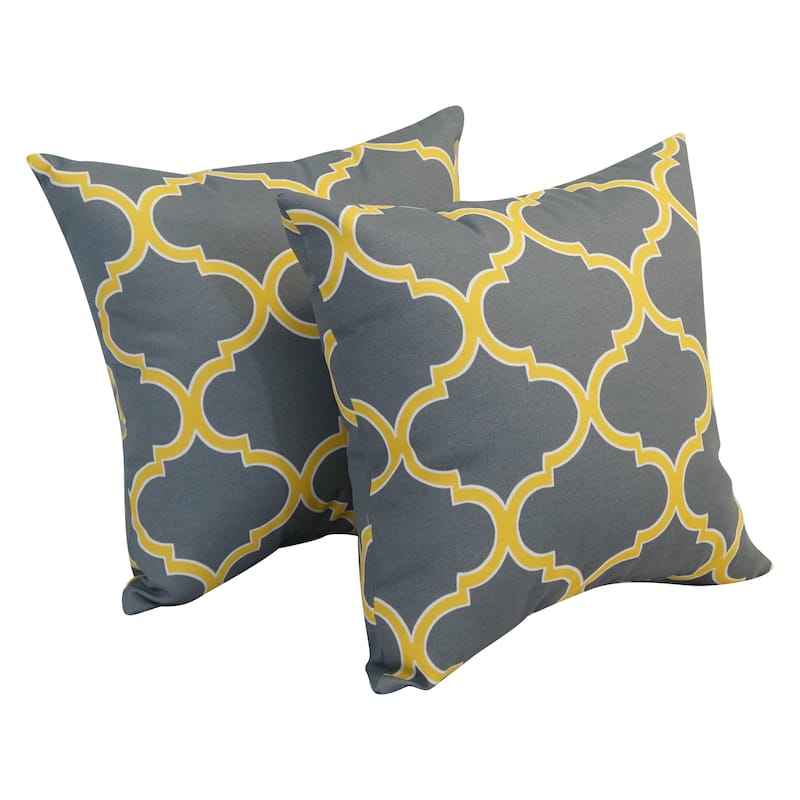 Blazing Needles 17-inch Square Outdoor Throw Pillows (Set of 2)