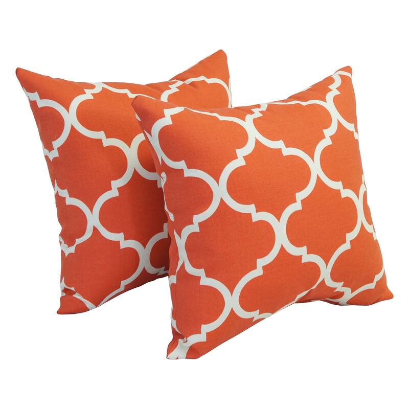 Blazing Needles 17-inch Square Outdoor Throw Pillows (Set of 2) - Landview Mango
