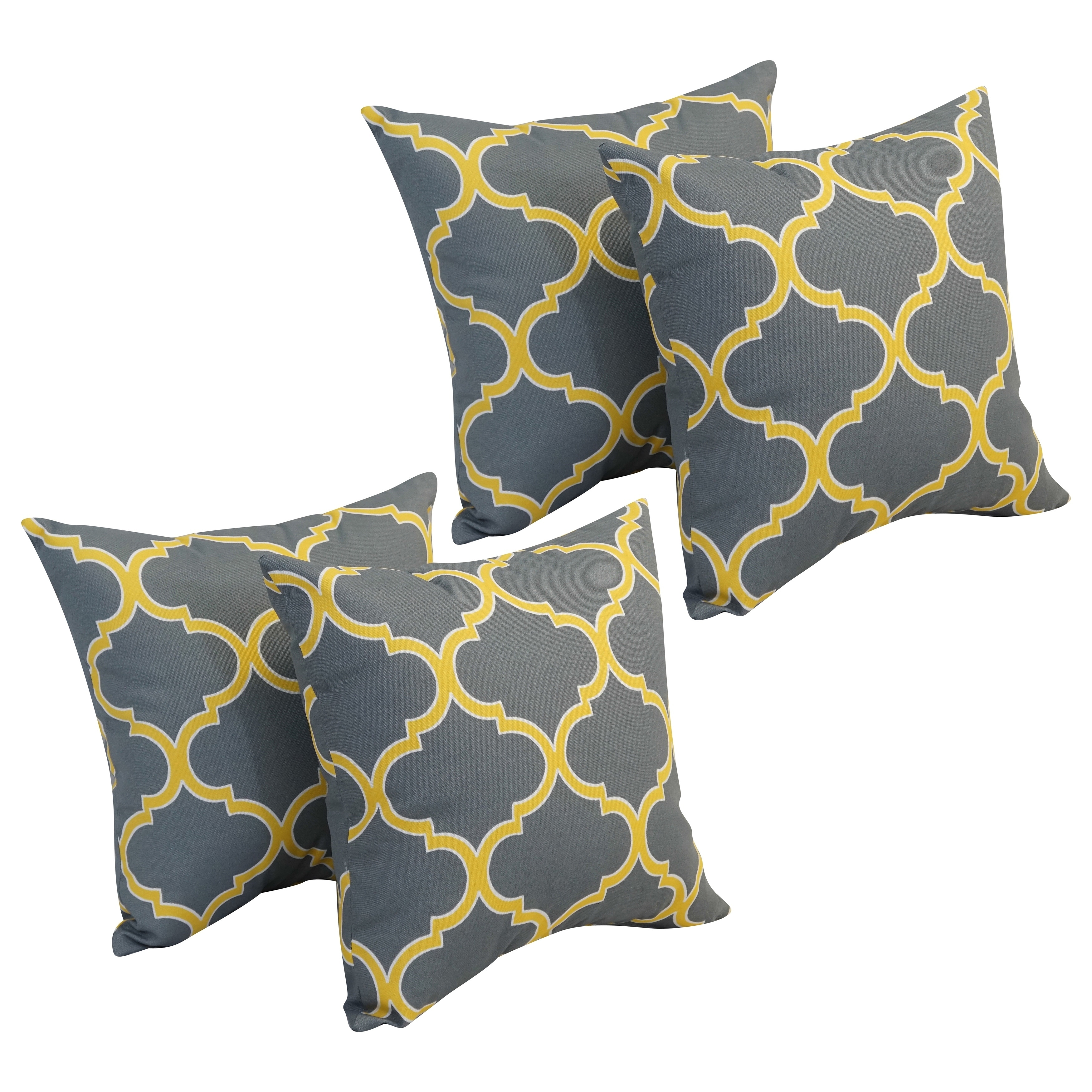 Blazing Needles 7-inch Square Polyester Outdoor Throw Pillows (Set of 7)
