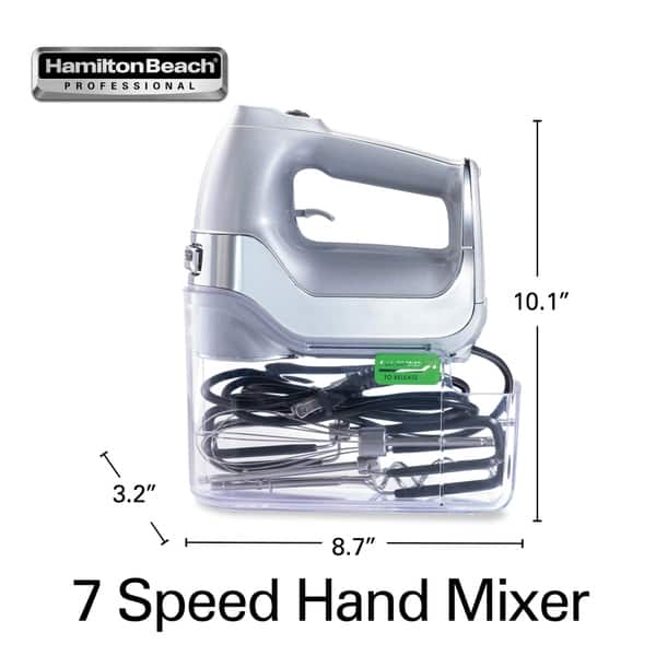 Hamilton Beach 5-Speed Silver Hand Mixer with Easy Clean Beaters