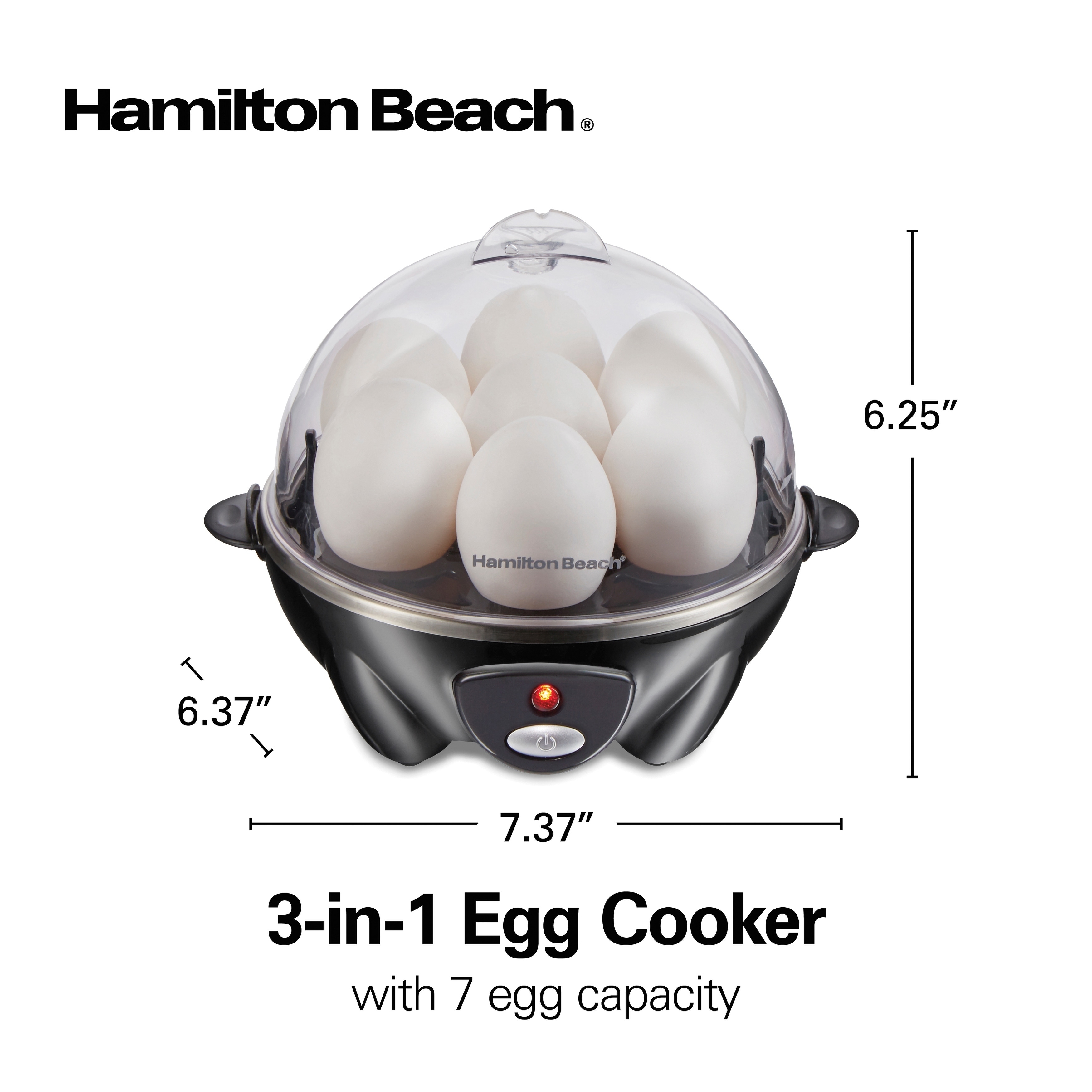 New Hamilton Beach 3 in 1 Egg Cooker 14 Egg Capacity Poach Hard