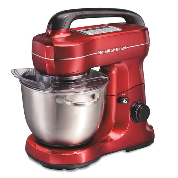 slide 2 of 8, Hamilton Beach 4 Qt. 7-Speed Tilt Head Stand Mixer Red