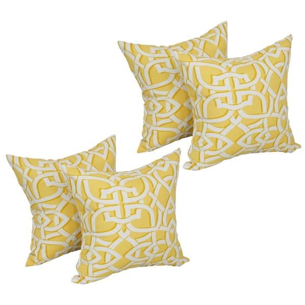 slide 1 of 5, Blazing Needles 17-inch Square Polyester Outdoor Throw Pillows (Set of 4)