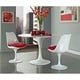 preview thumbnail 2 of 5, Deland Tulip Style Swivel Dining Chair with Red Cushioned Seat