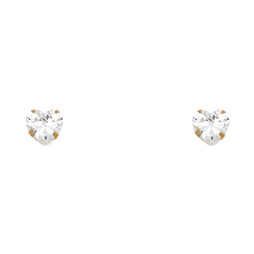 Kanrome Clear Cubic Zirconia Heart Cut Bowknot Women Girls Children Stud Earrings CZ Jewelry for Gift
