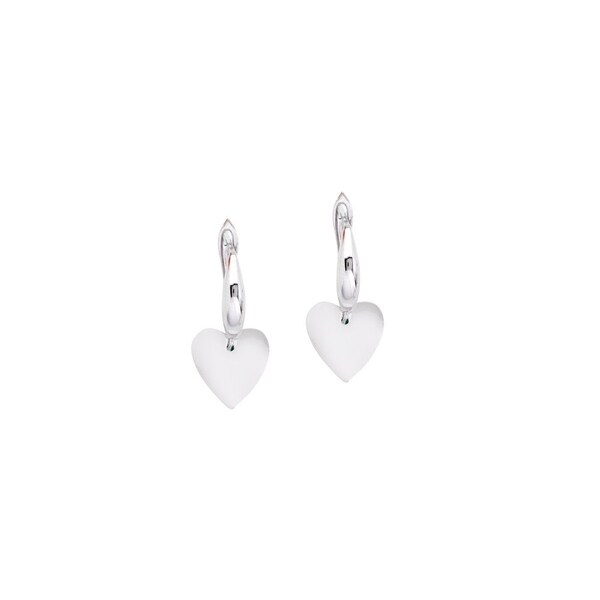 silver love heart earrings