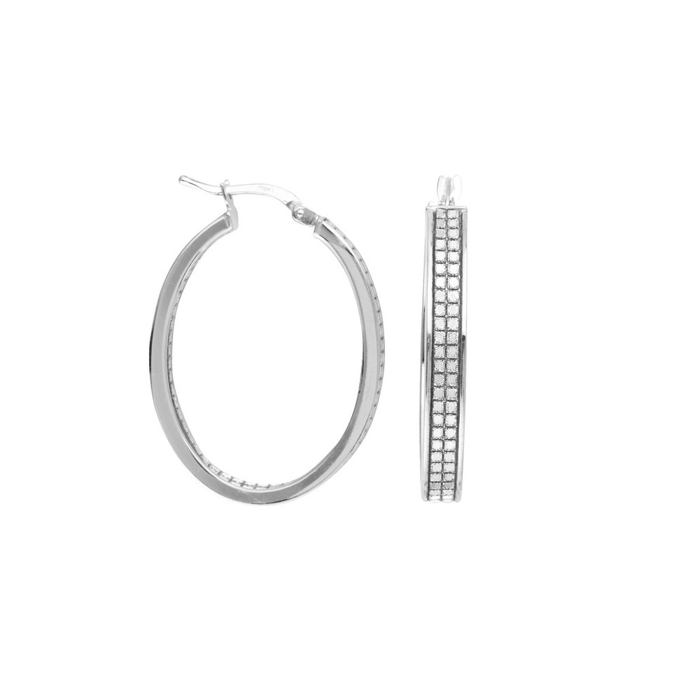 925 Sterling Silver Rhodium-plated Graduated CZ In /& Out Round Hoop Earrings by Sterling Shimmer