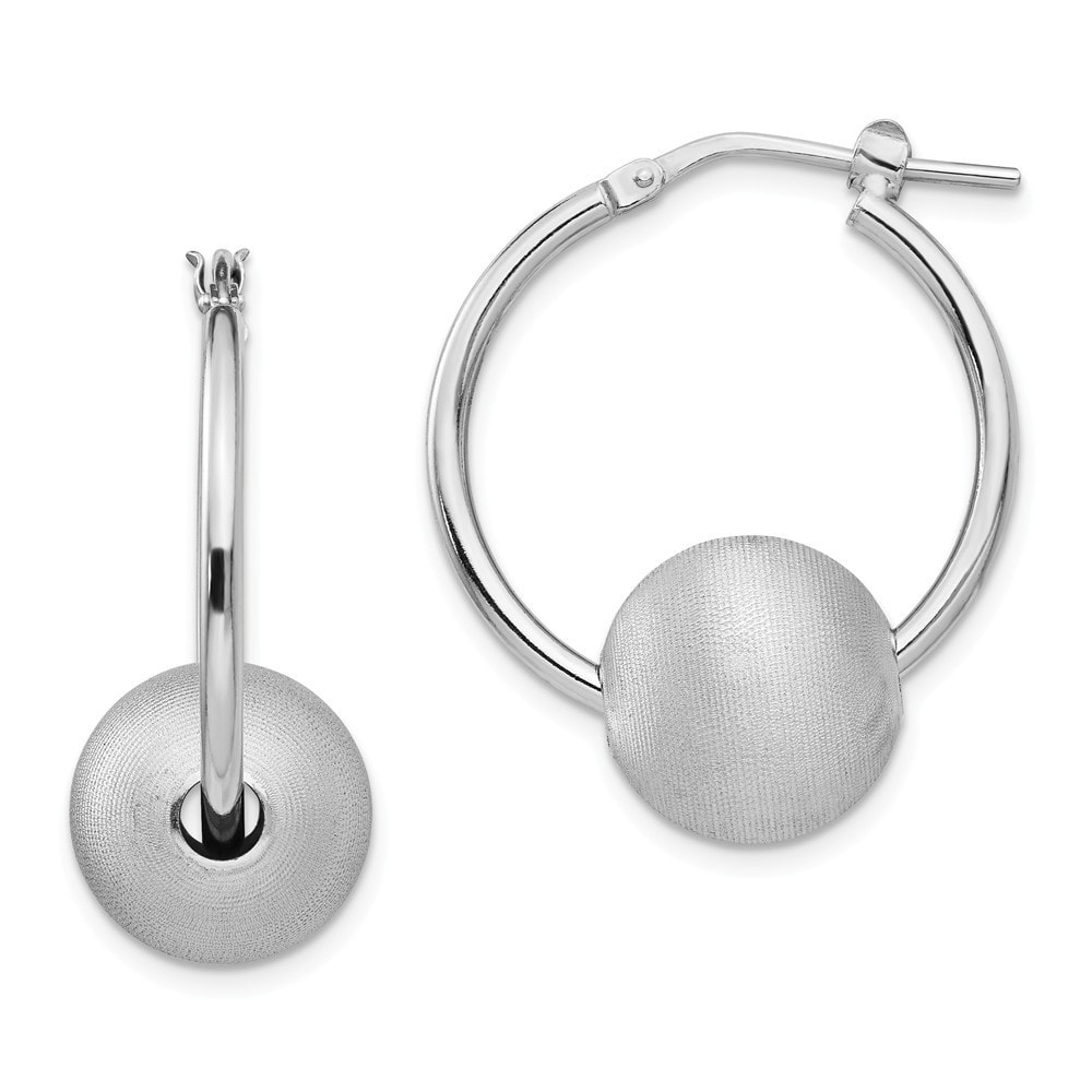 925 Sterling Silver Polished /& Textured Hoop Earrings