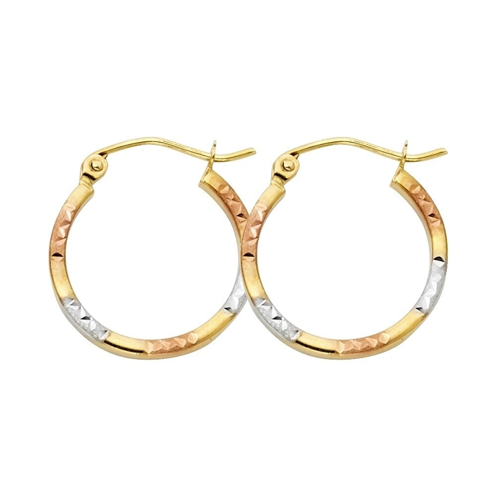 rose gold square hoop earrings