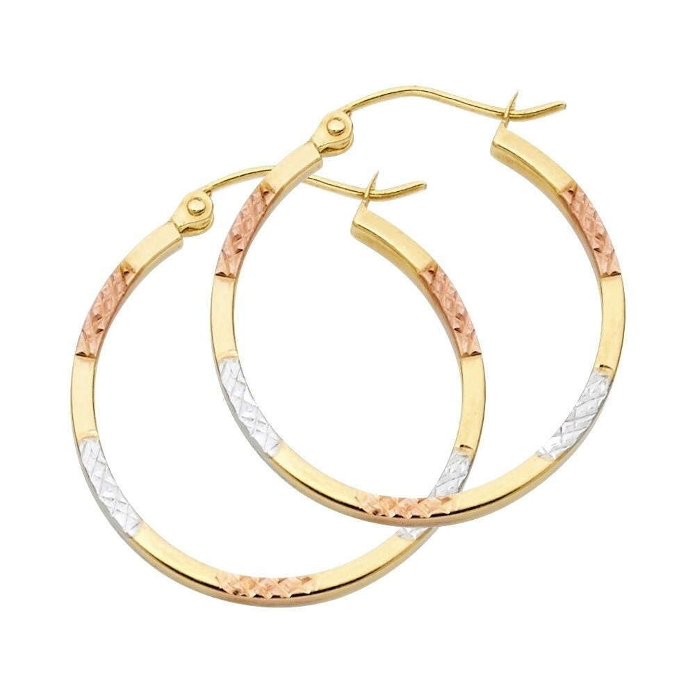 rose gold square hoop earrings