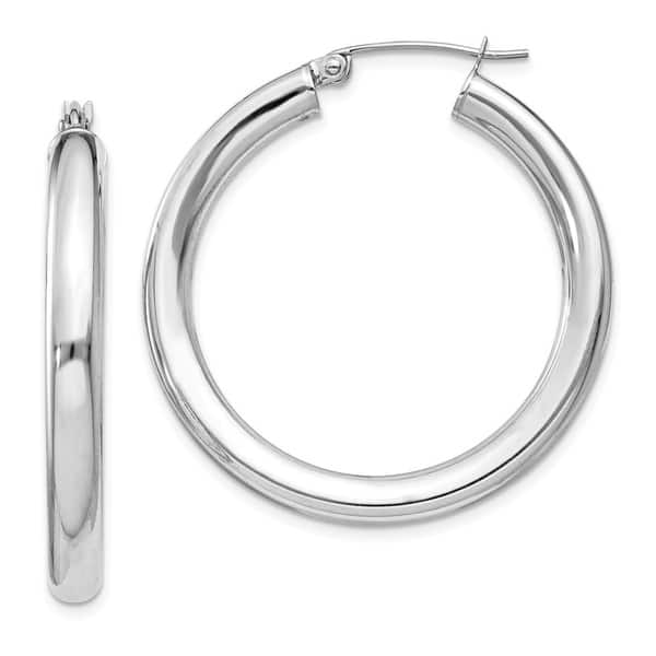 925 Sterling Silver Gold-Tone Polished Round 3mm Hinged Hoop Hoop Earrings