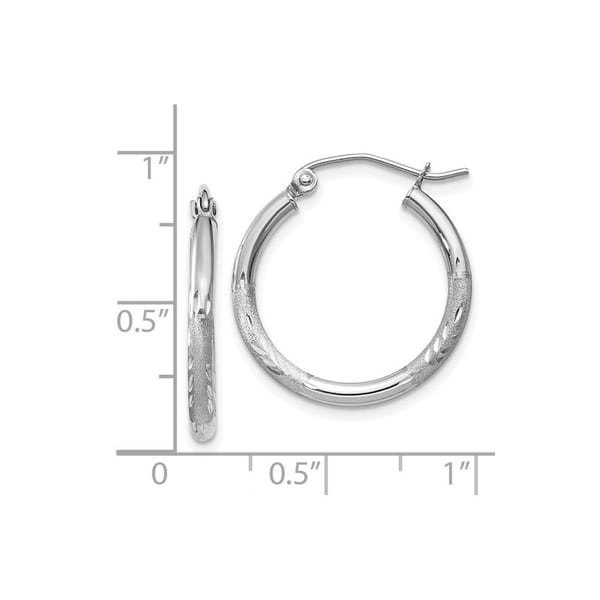 14K Yellow Gold 2MM Thickness Hinged Hoop Earrings Diameter 20mm