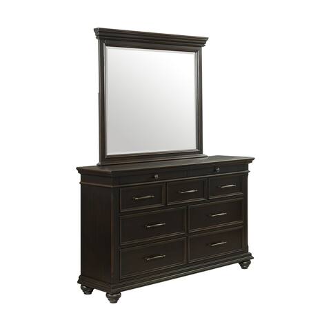 Picket House Furnishings Brooks 9-Drawer Dresser with Mirror in Black