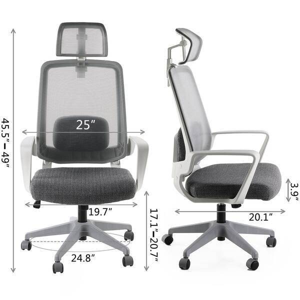 Ergonomic Office Mesh Task Chair with Adjustable Headrest Bed Bath