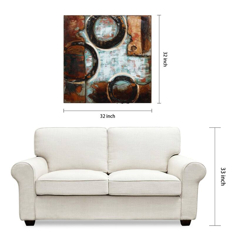 Revolution Abstract Mixed Media Iron Hand Painted Dimensional Wall Art