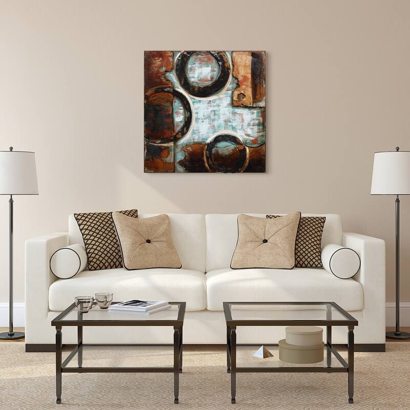 Revolution Abstract Mixed Media Iron Hand Painted Dimensional Wall Art