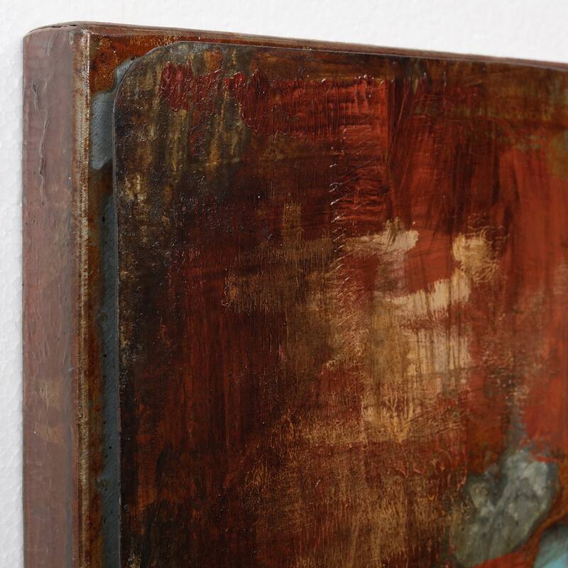 Revolution Abstract Mixed Media Iron Hand Painted Dimensional Wall Art