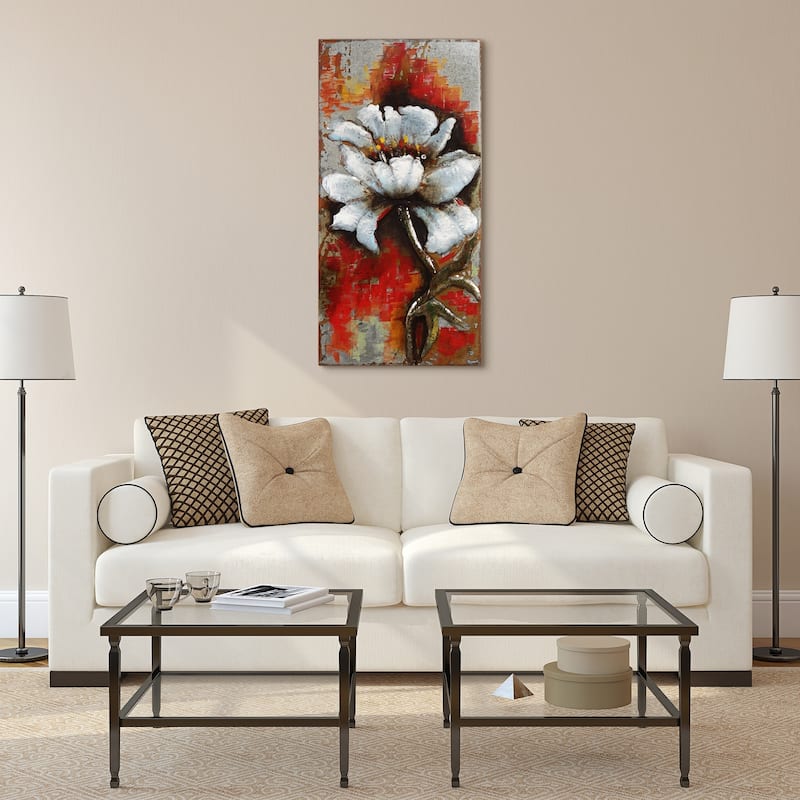 "Garden Rose" Mixed Media Iron Hand Painted 3D Wall Art Set