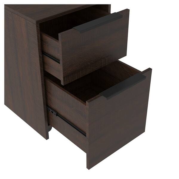 Shop Two Tone Wooden File Cabinet With 2 File Drawers Dark Brown On Sale Overstock 30985039