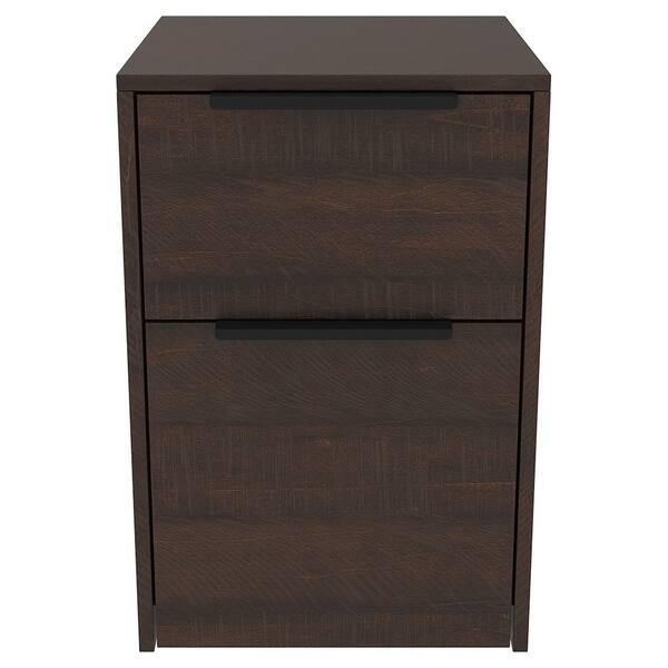 Two Tone Wooden File Cabinet With 2 File Drawers Dark Brown Overstock 30985039