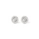 preview thumbnail 4 of 10, 1/5ct TDW Diamond Halo Stud Earrings in Silver Rhodium by De Couer