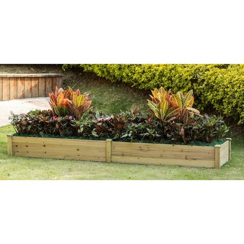 Natural Wood 8ft x 2ft Outdoor Vegetable Flower Raised Garden Bed Planter - 8' x 2'