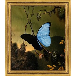 La Pastiche Blue Morpho Butterfly with Versailles Gold Queen Frame Oil ...