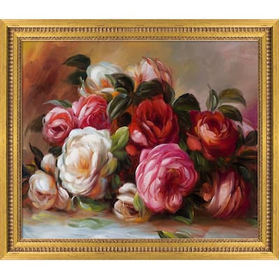 La Pastiche Discarded Roses with Versailles Gold Queen Frame Oil Painting Wall Art, 29"x25"