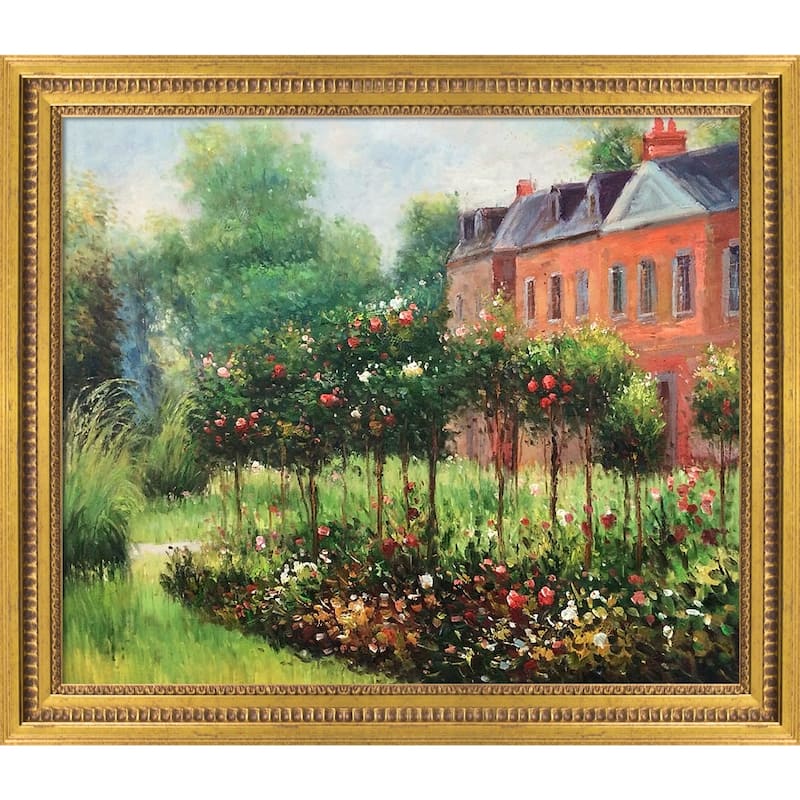 La Pastiche The Rose Garden at Wargemont, 1879 with Versailles Gold Queen Frame Oil Painting Wall Art, 29"x25" - N/A