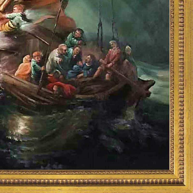 La Pastiche The Storm on the Sea of Galilee with Versailles Gold Queen Frame Oil Painting Wall Art, 29"x41"