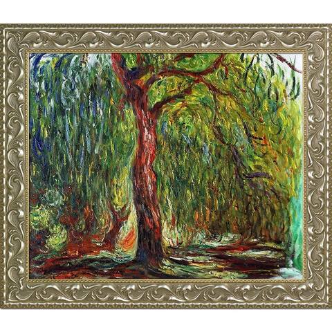 La Pastiche Weeping Willow with Rococo Silver Oil Painting Wall Art, 29.5"x25.5"