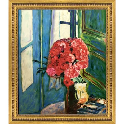 La Pastiche Carnations with Versailles Gold Queen Frame Oil Painting Wall Art, 25"x29"