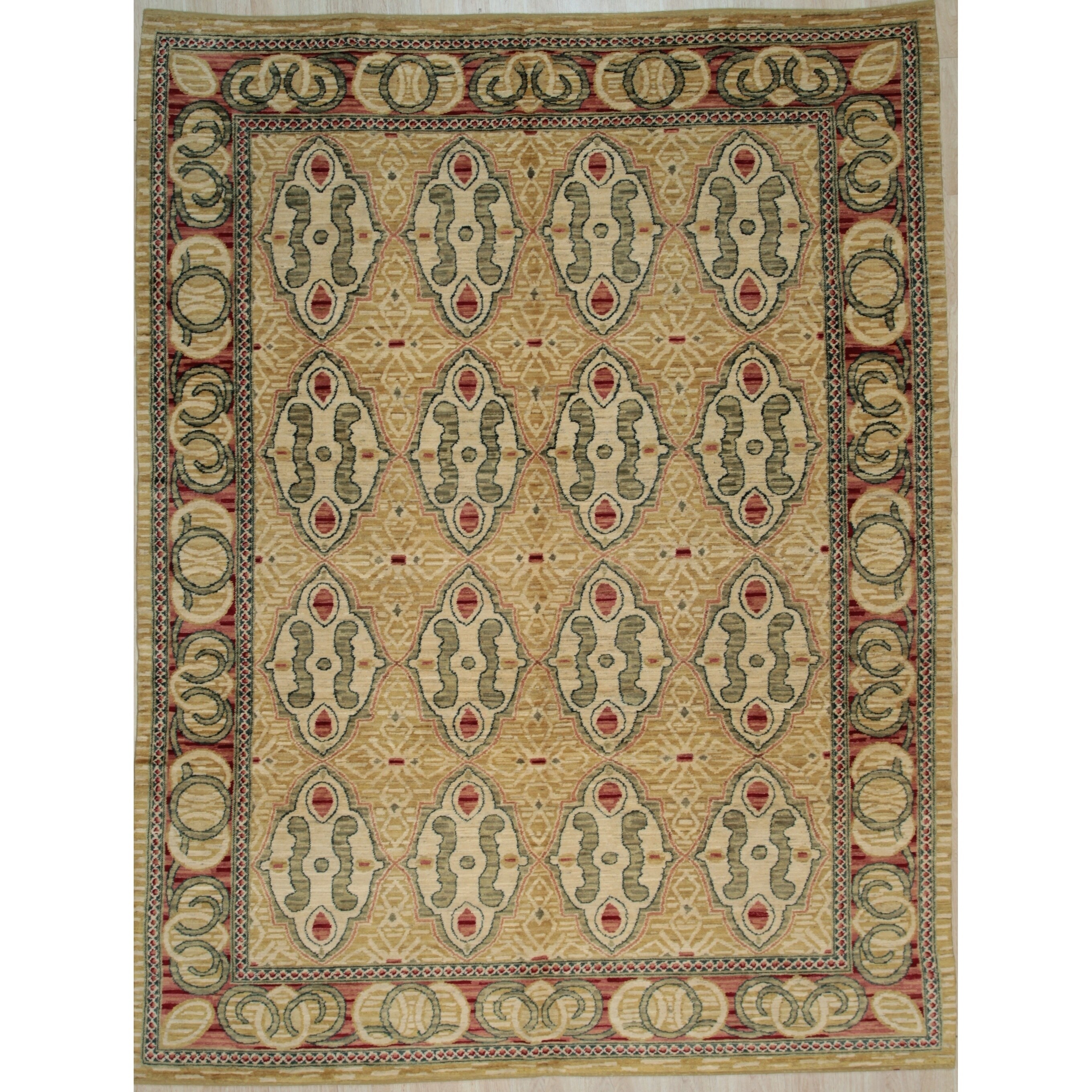 Beige Transitional Spanish Style Rug 8 X 10 1 8 X 10 1 Overstock 30987621