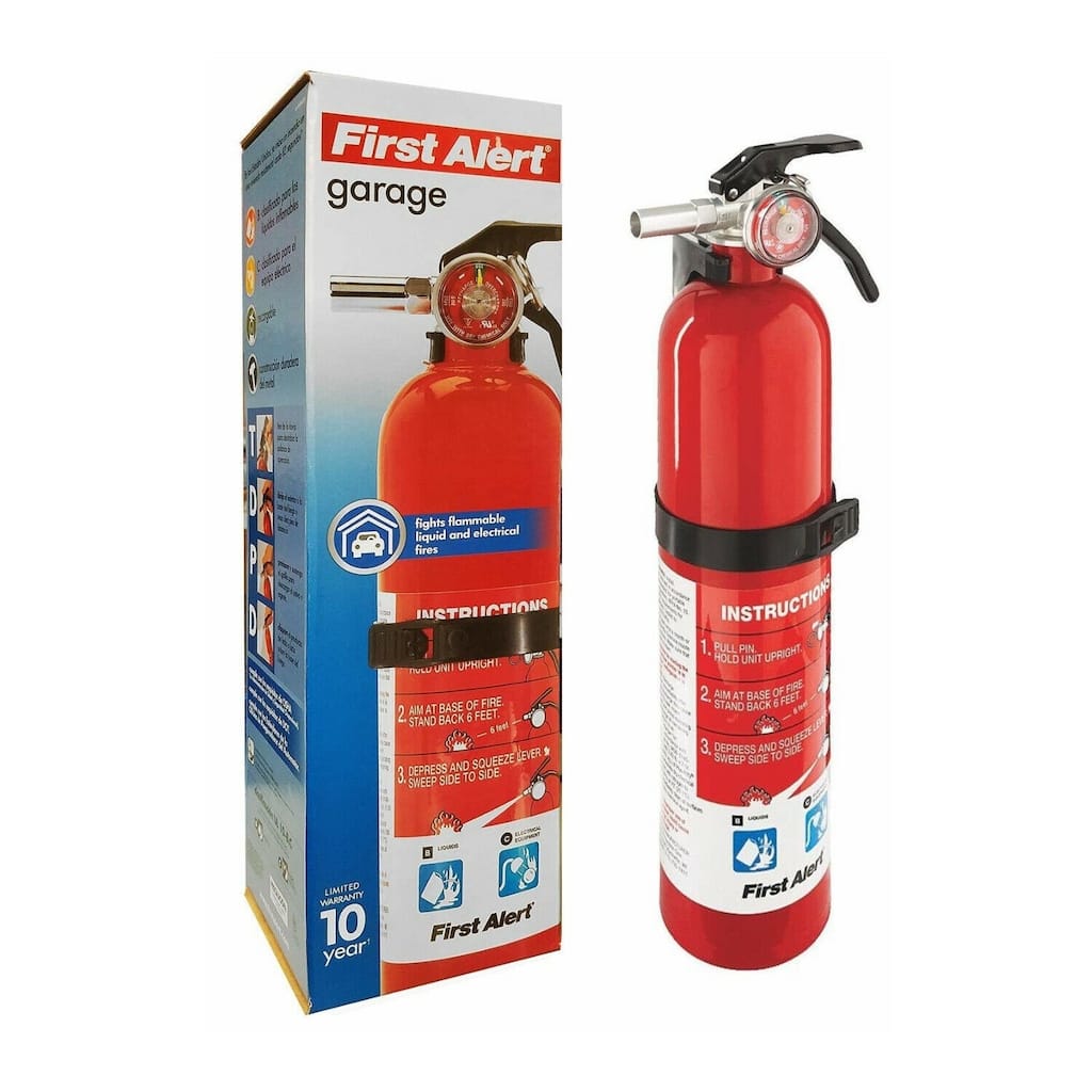 First Alert Rechargeable Garage Fire Extinguisher (Red) - GARAGE10
