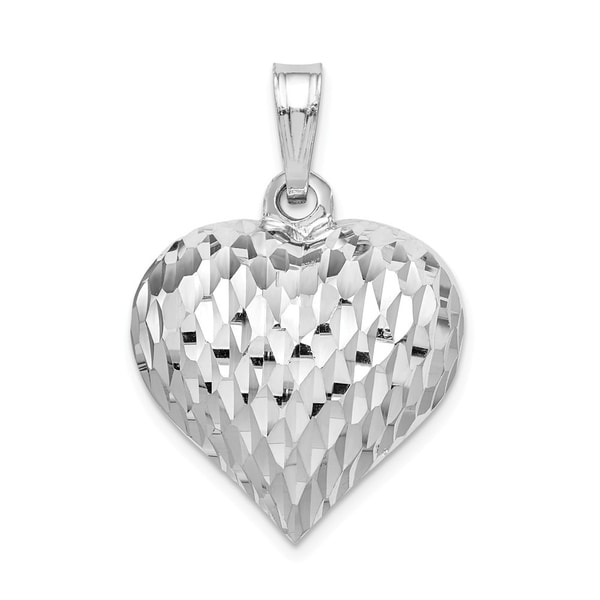 DiamondJewelryNY Sterling Silver Rhodium-Plated Polished Hollow Tear Drop Pendant
