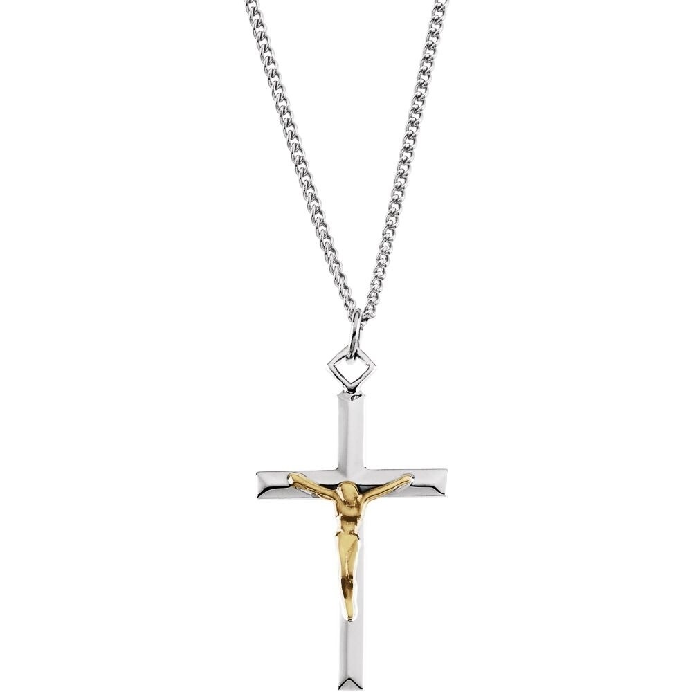 silver crucifix necklace women's