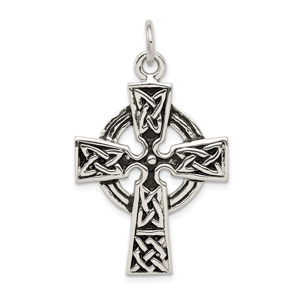 Crucifix with Satin Finish 925 Sterling Silver Religious Charm Pendant
