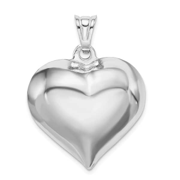 Sterling Silver High Polished Flat Heart Locket 
