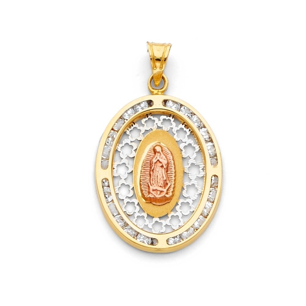 yellow gold cubic zirconia pendant