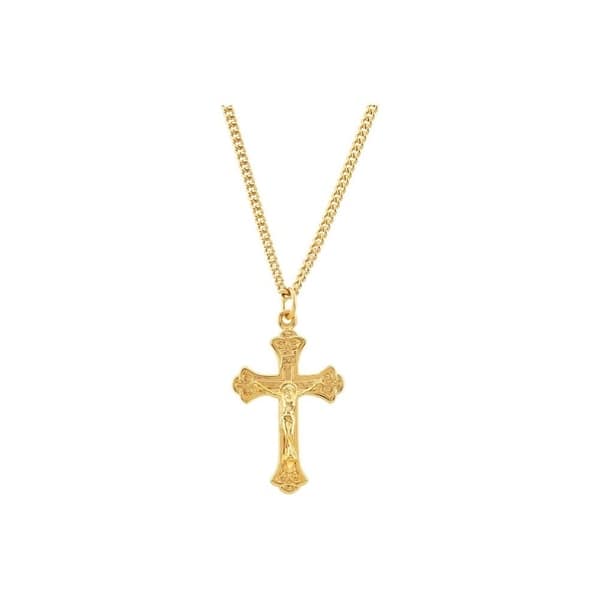 Silver Yellow Plated Crucifix Charm 26mm Silver Yellow Plated Crucifix Charm 26mm