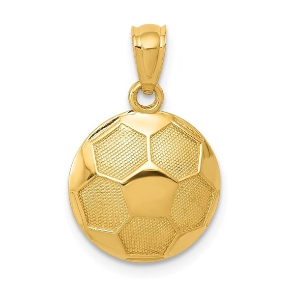 14k Yellow Gold Polished Football Pendant