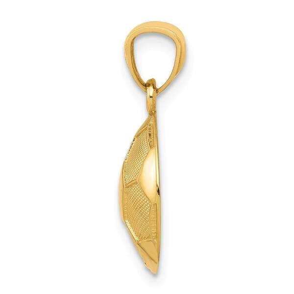 14k Yellow Gold Polished Textured back Basketball Hoop and Ball Pendant Necklace Measures 18.4x12.5mm Jewelry Gifts for Women