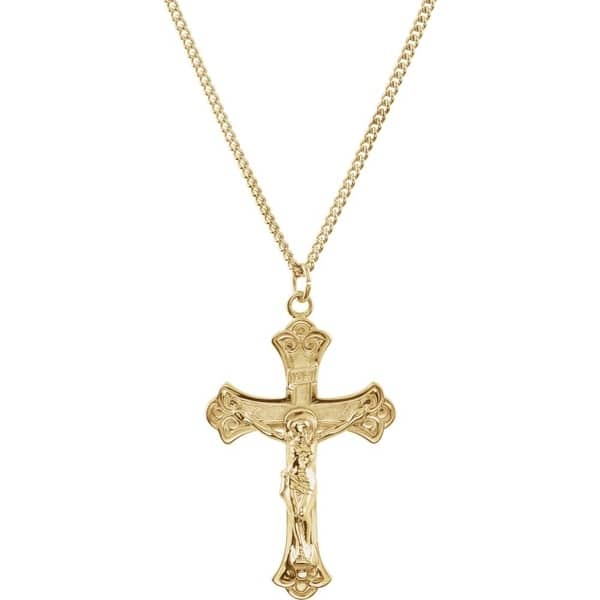Silver Yellow Plated Crucifix Charm 26mm Silver Yellow Plated Crucifix Charm 26mm