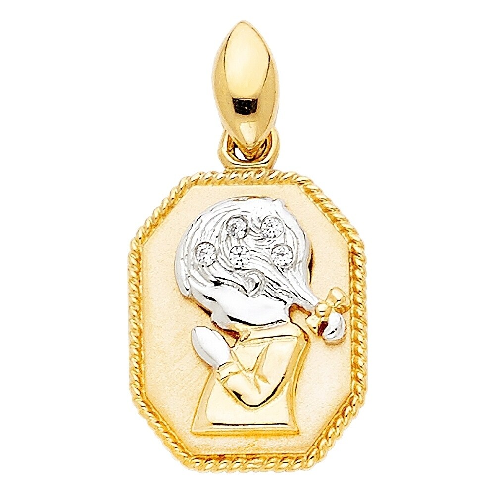 14k Praying Girl Pendant