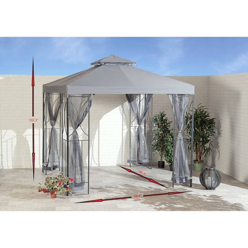 GREY Polenza 2.5m Cream Gazebo