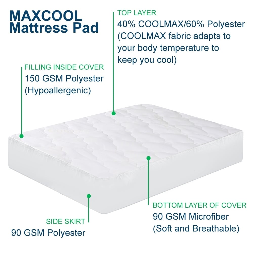 maxcool quilted mattress pad