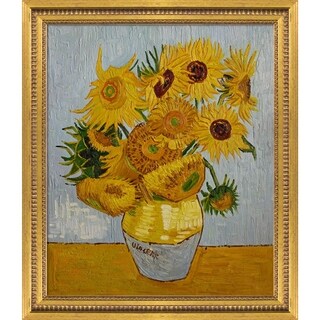 La Pastiche Sunflowers With Versailles Gold Queen Frame Oil Painting   P35770313 